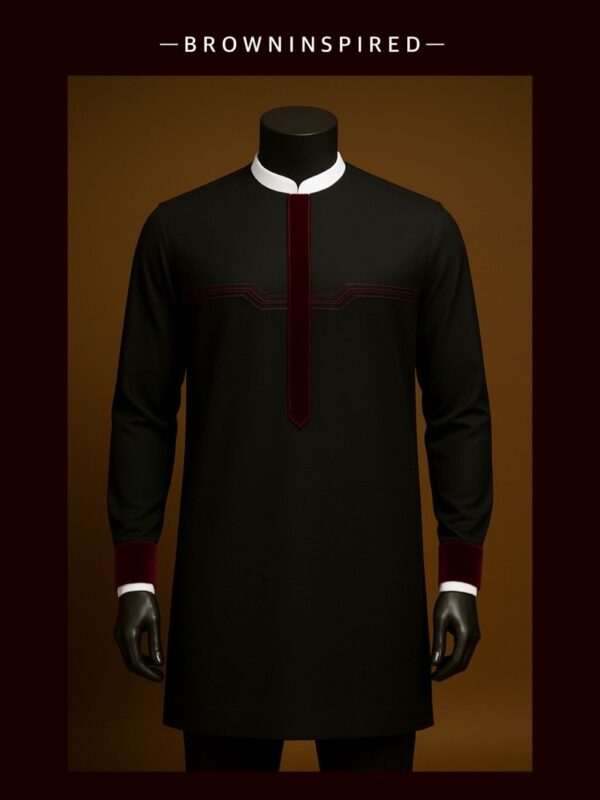 — Black X velvet bespoke kaftan -