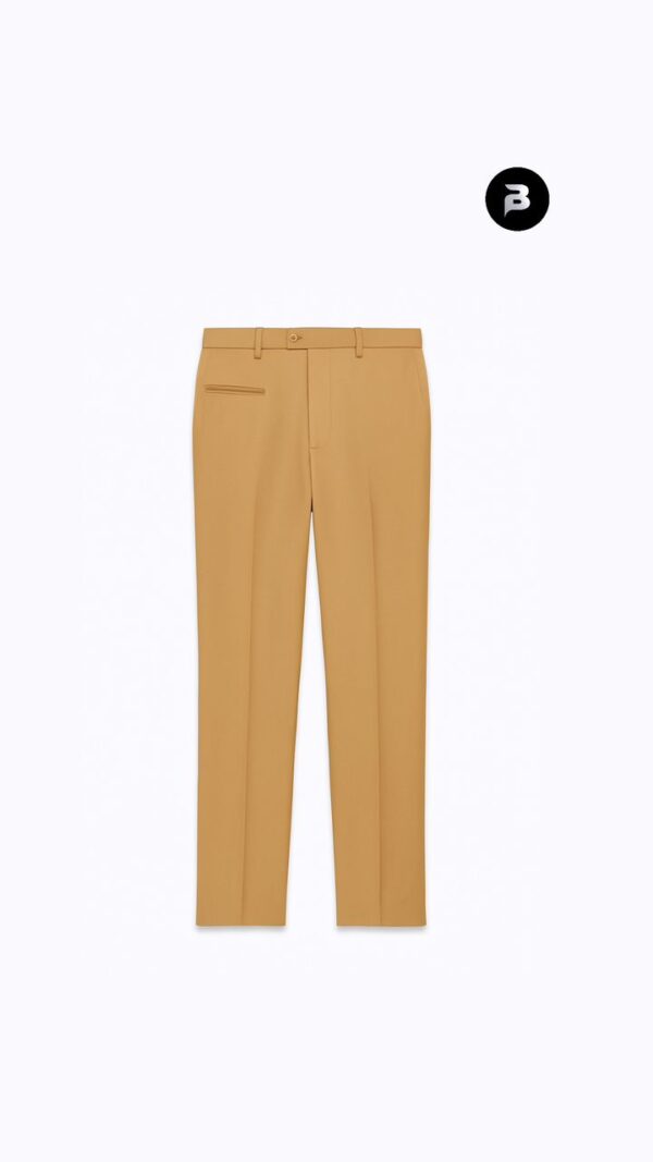 Beige Double breasted fitted suit - Image 4