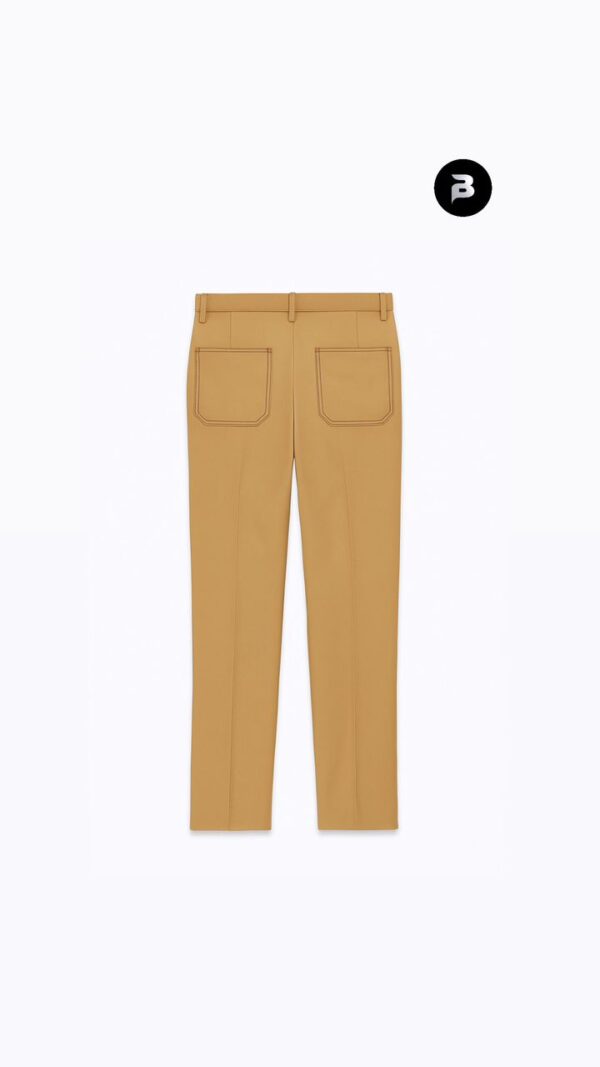 Beige Double breasted fitted suit - Image 3