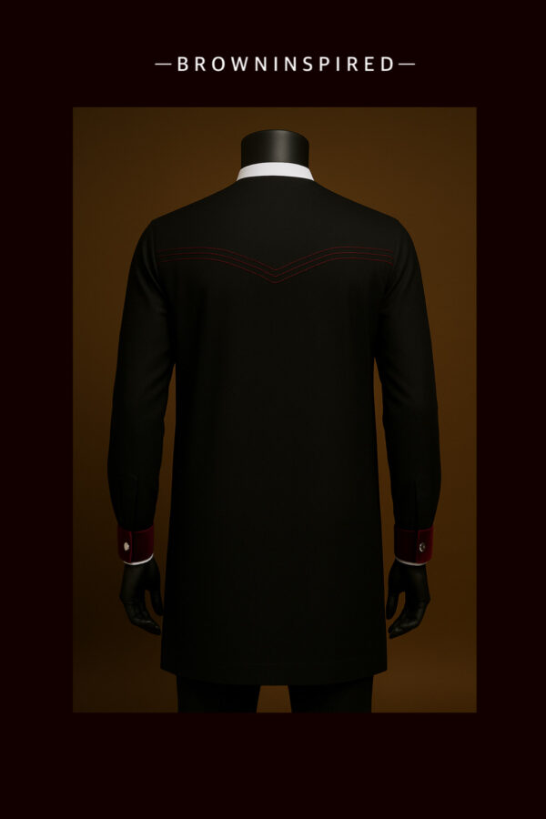 — Black X velvet bespoke kaftan - - Image 2