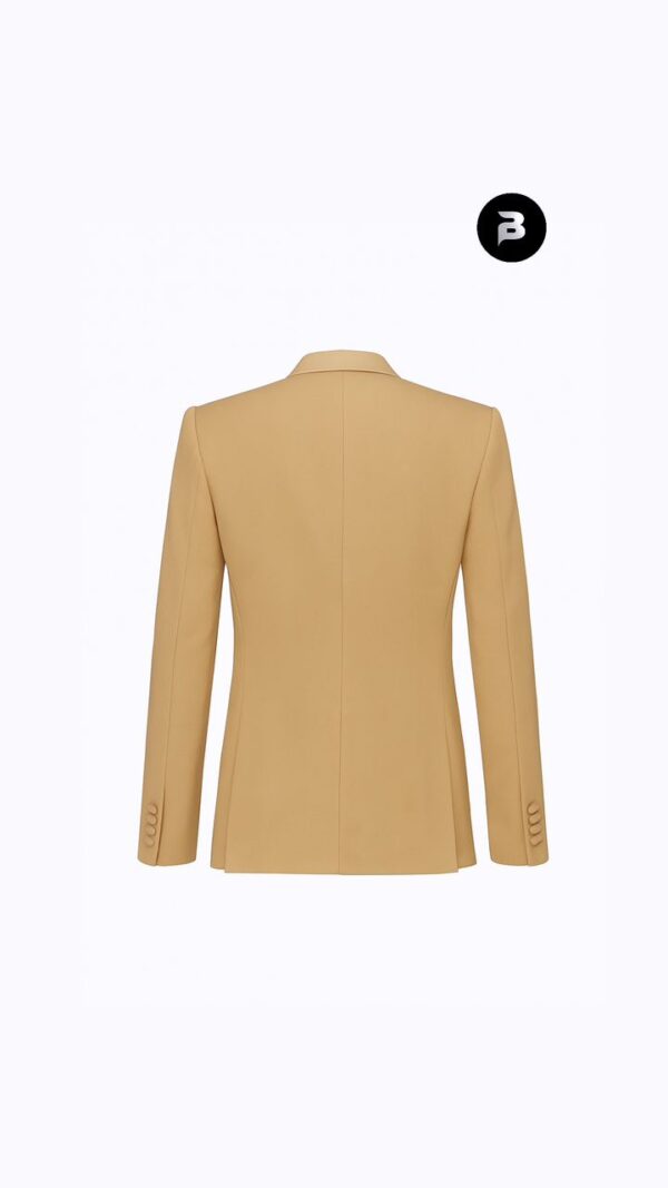 Beige Double breasted fitted suit - Image 2