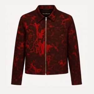 Abstract red/black tie day denim