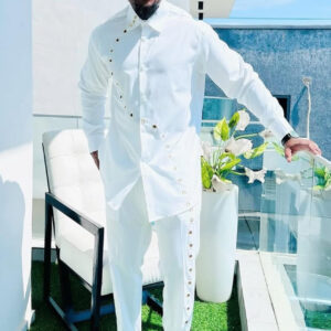 White dapper two piece
