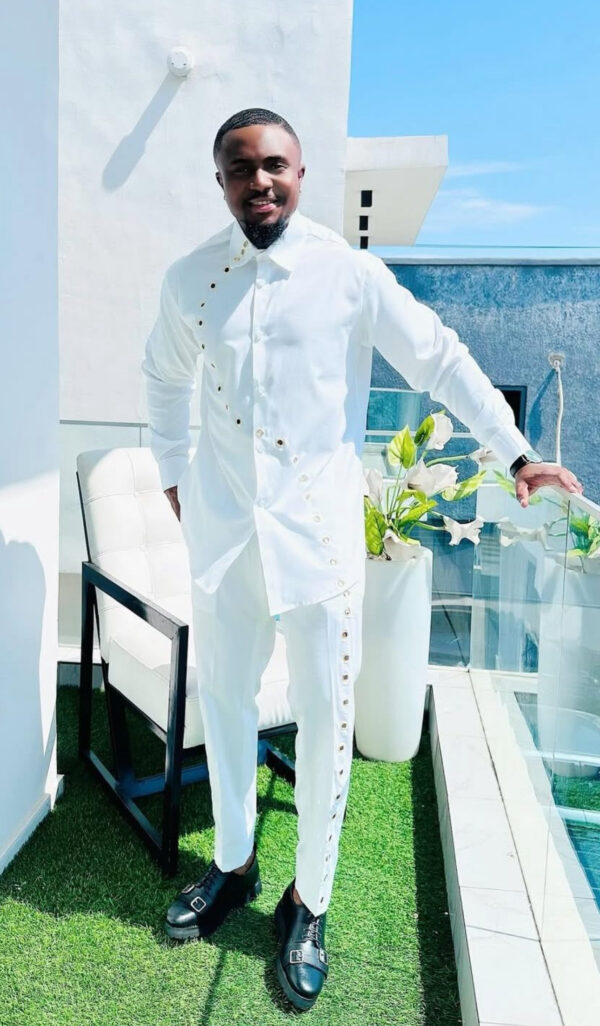 White dapper two piece