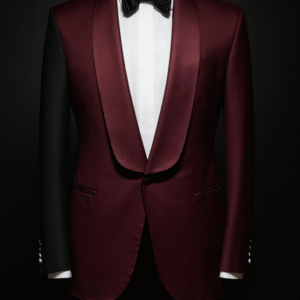 — Two tone burgundy X black suit -