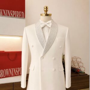 Crystallized off white suit
